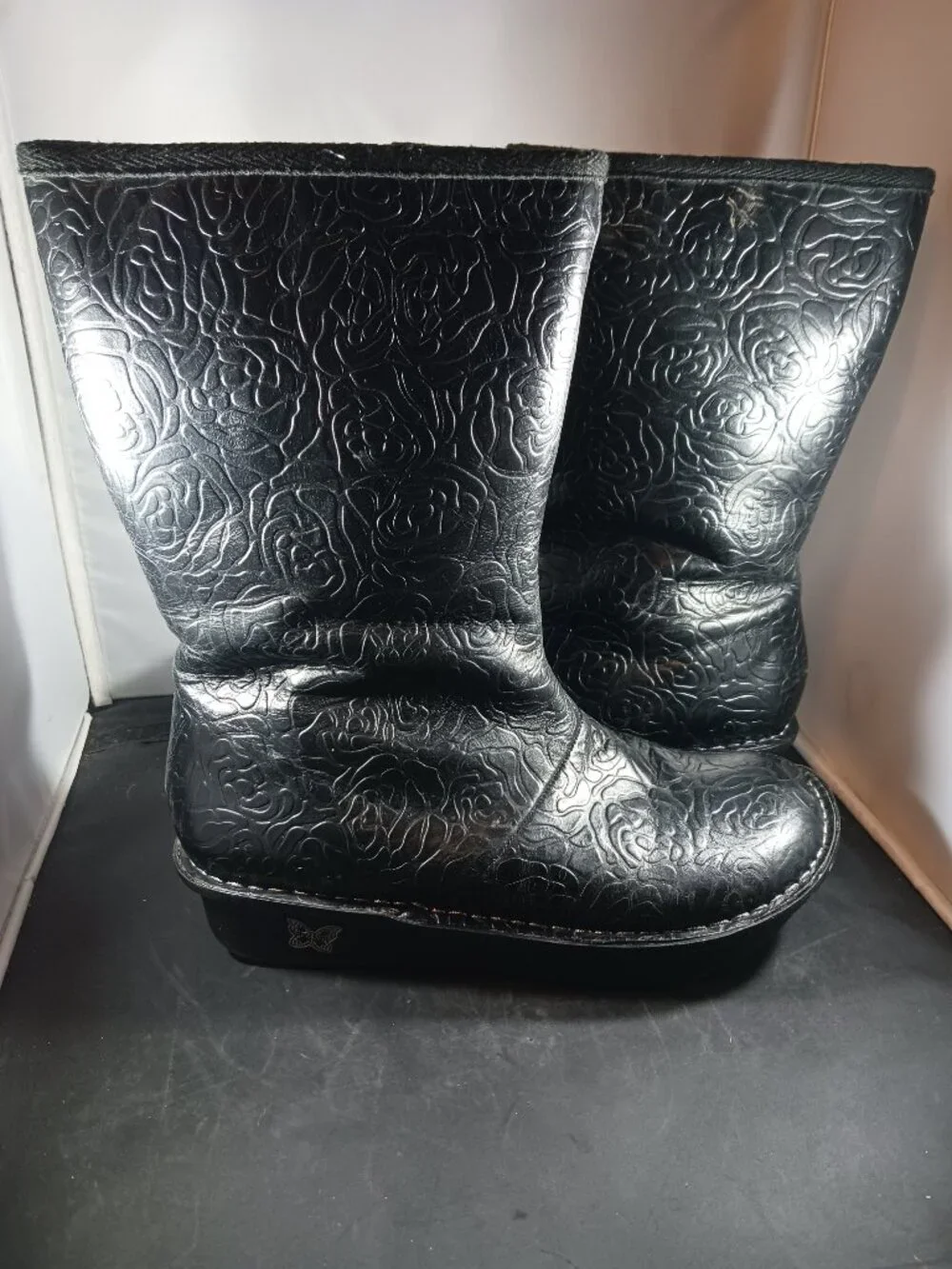 Alegria Women's Black Leather Tall Winter Boot
